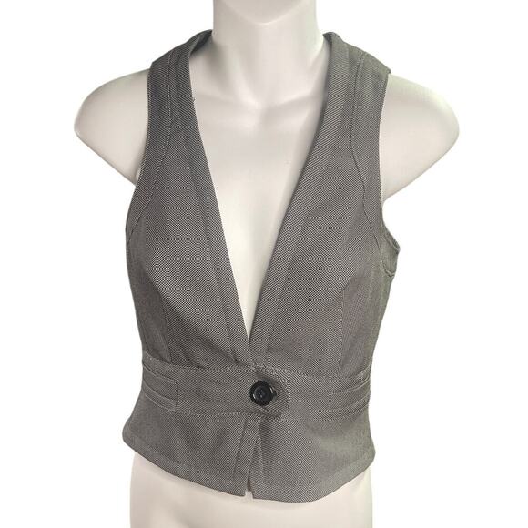 Body by Victoria Gray Front Button Closure Vest Women's Size 0 - Picture 2 of 5